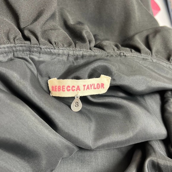 Rebecca Taylor Black One Shoulder Ruffle Dress 8 - Picture 5 of 5